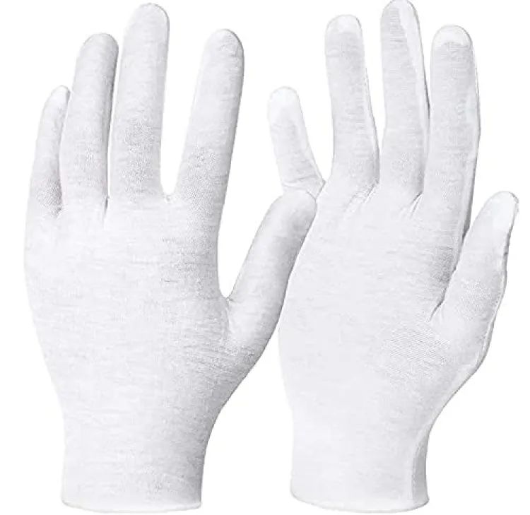 Pack of 5 Pairs White Cotton Summer Gloves for Men
