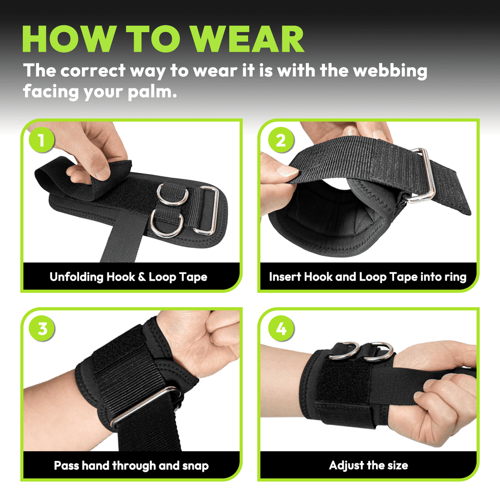 Weight Lifting Straps With Cuffed D Ring, Gym Wrist Straps for Men, Fit Cable Machine Workout, Black Nylon, Extra-Long & Extra-Thick, Enhanced Grip, Weightlifting, 2 PCS
