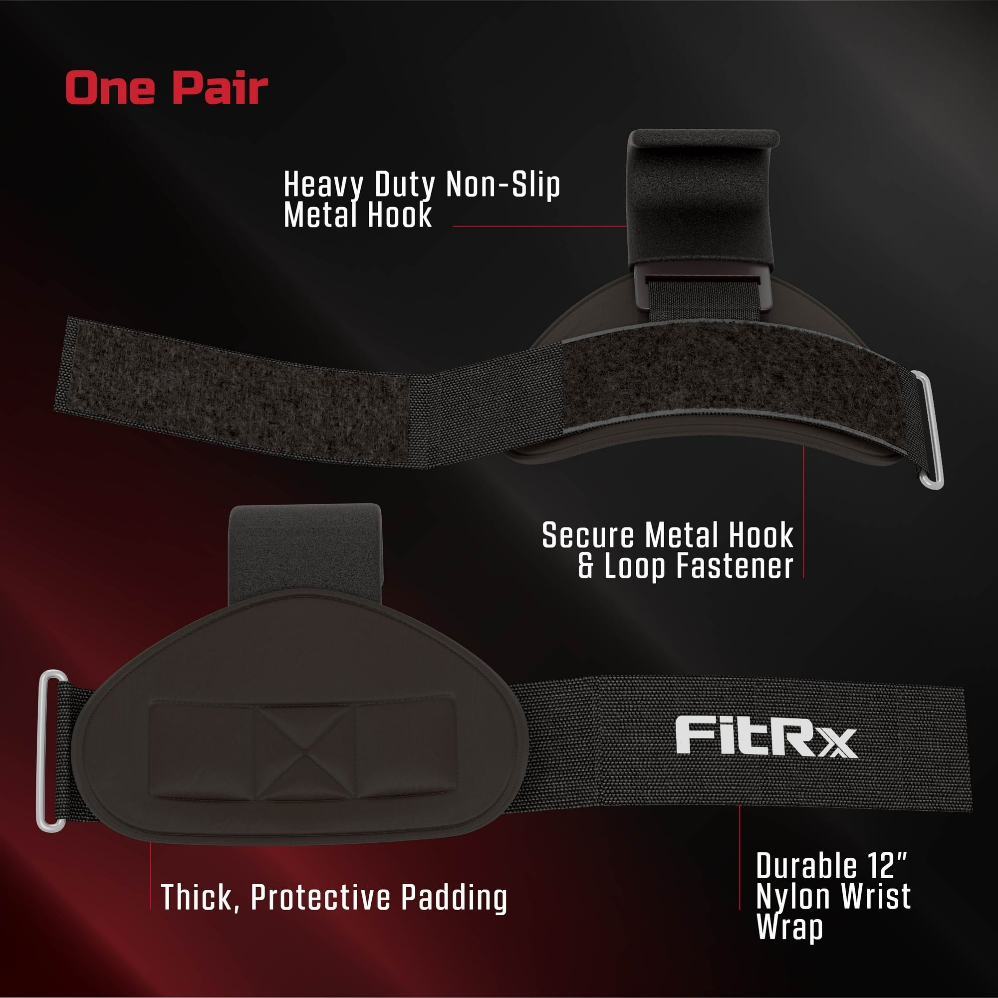 Weight Lifting Straps, Weight Lifting Wrist Straps, One Pair