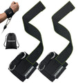 Weight Lifting Straps With Cuffed D Ring, Gym Wrist Straps for Men, Fit Cable Machine Workout, Black Nylon, Extra-Long & Extra-Thick, Enhanced Grip, Weightlifting, 2 PCS