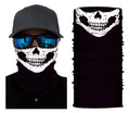 Smiley skull bandana neck gaiter