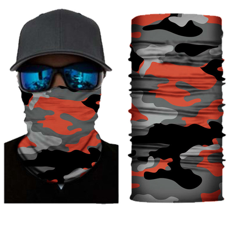 Red camo bandana neck gaiter