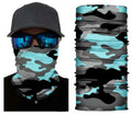 Teal blue camo bandana neck gaiter