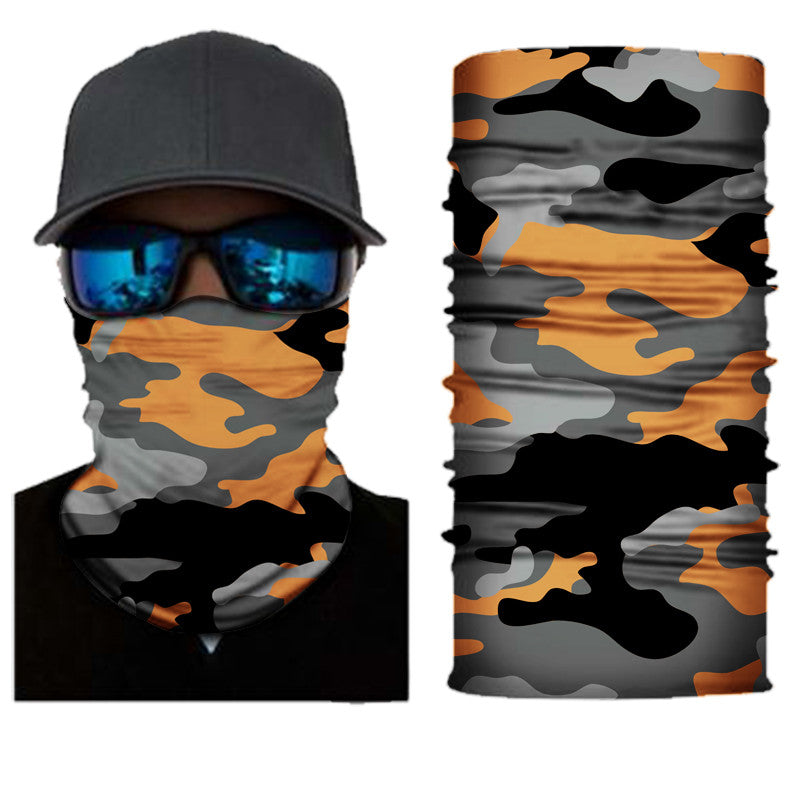 Orange camo bandana neck gaiter