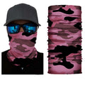 Pink black grey camo bandana neck gaiter