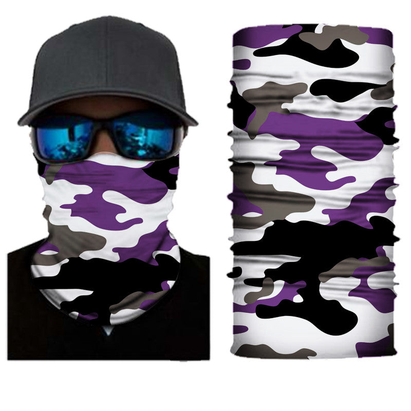 Purple camo bandana neck gaiter