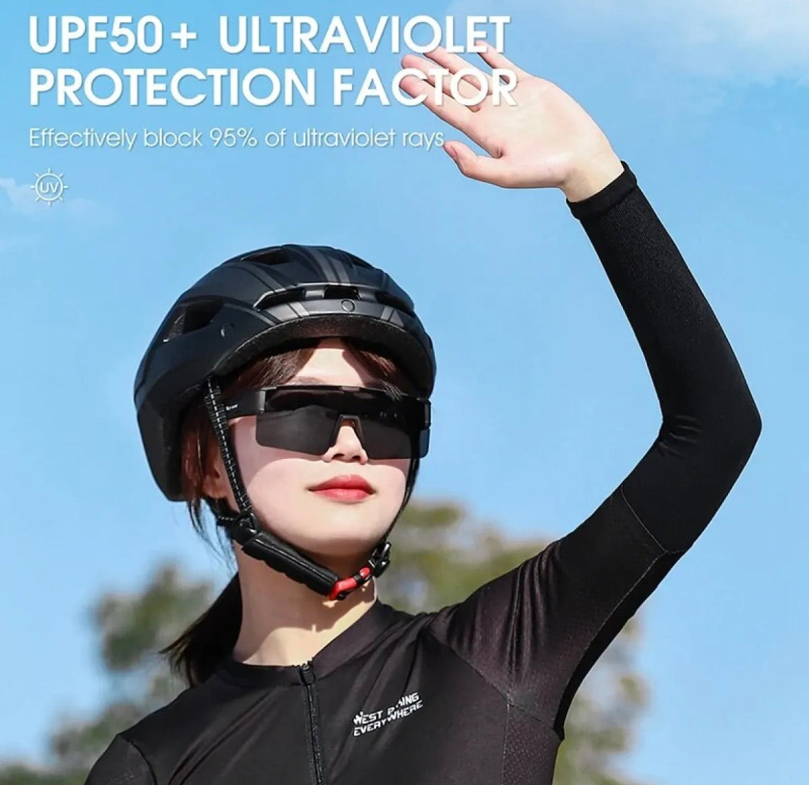 West biking UPF50+ cool cycling sleeve sports arm sleeves anti-sunburn sunscreen uv driving fishing fitness body entertainment