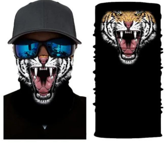 Tiger roar print bandana neck gaiter