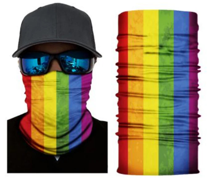Rainbow print bandana neck gaiter