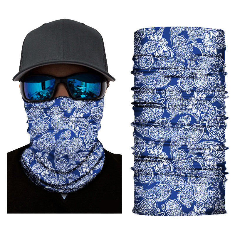 Blue paisley bandana neck gaiter