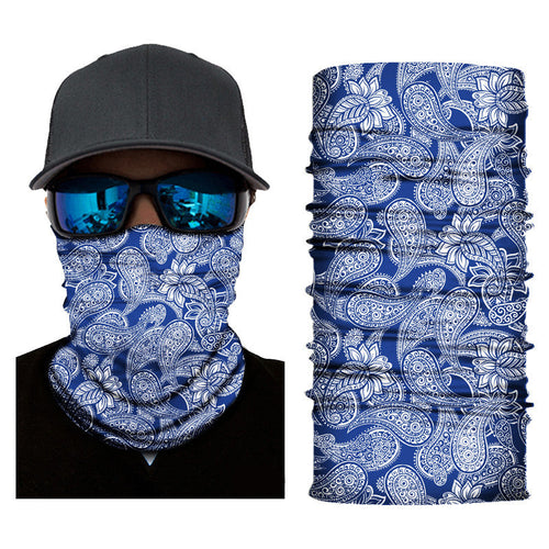 Blue paisley bandana neck gaiter