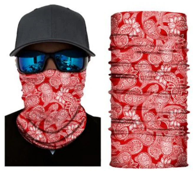 Red paisley bandana neck gaiter