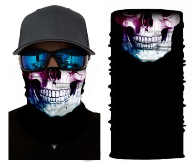 Coloured skull bandana neck gaiter
