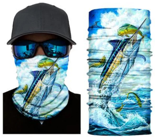 Fish print bandana neck gaiter