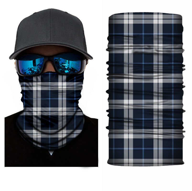 Grey and black lumber jack check bandana