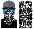 White grey black camo bandana neck gaiter