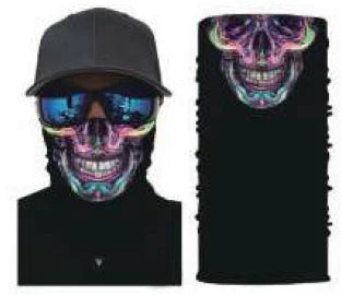 Coloured skull bandana neck gaiter