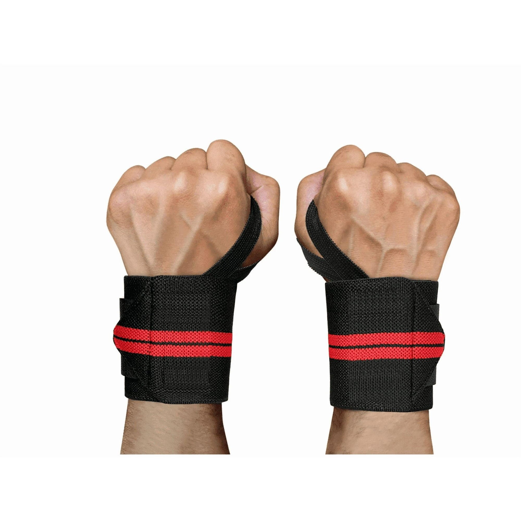 Weight Lifting Wrist Support Wraps, Elasticated Heavy Duty Wrist Workout Braces with Thumb Loop, Ideal for Powerlifting, Strength Training, Bodybuilding